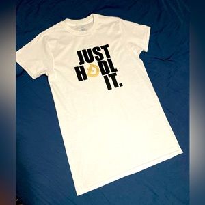 Dogecoin design shirt. Vinyl print.